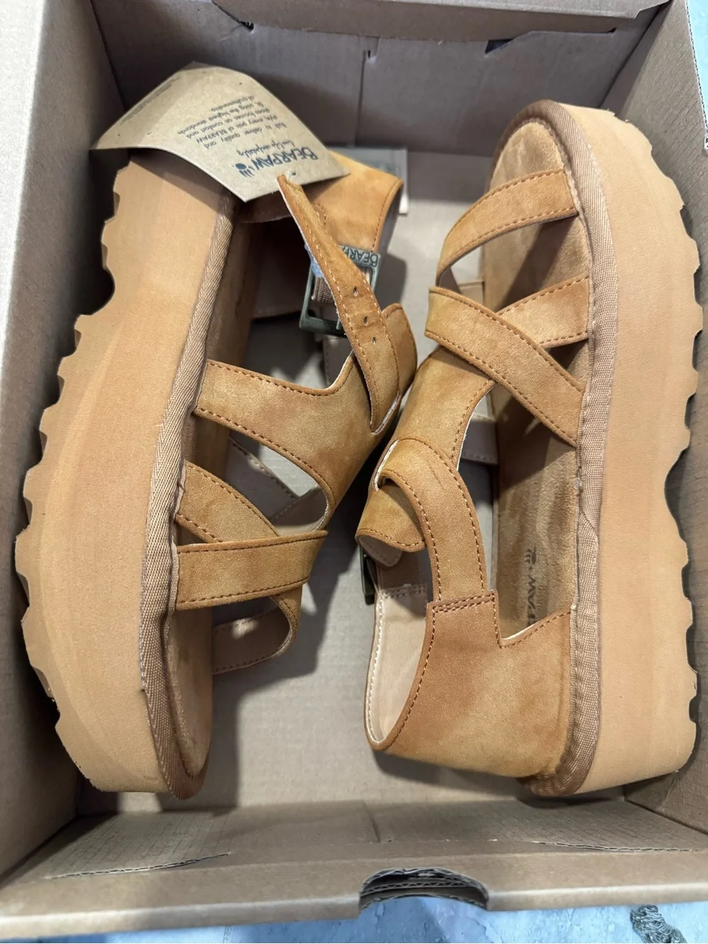 BearPaw Pinnacle Brown Platform Sandals